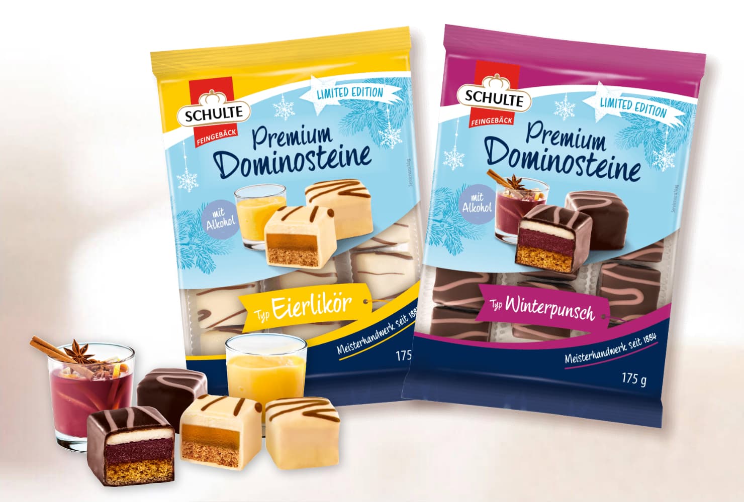Dominosteine Limited Edition Eierlikör und Winterpunsch